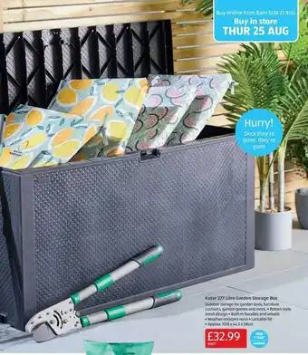 Aldi Keter 277 litre garden storage box offer
