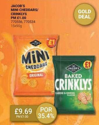 Bestway Jacob's mini cheddars crinklys offer