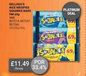 Bestway Kellogg's rice krispies squares bars offer