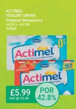 Bestway Actimel yogurt drink original strawberry offer