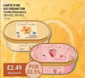 Carte d'or ice cream tub