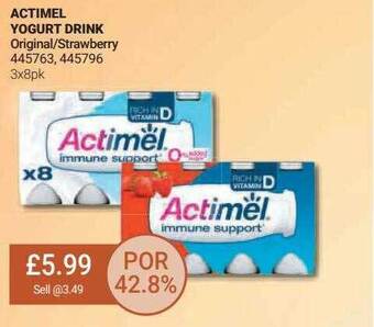 Bestway Actimel yogurt drink offer