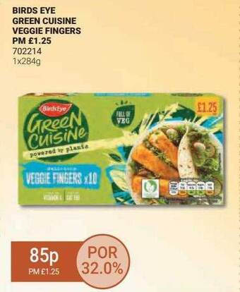 Bestway Birds eye green cuisine veggie fingers offer