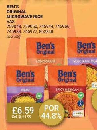 Bestway Ben's original microwave rice offer