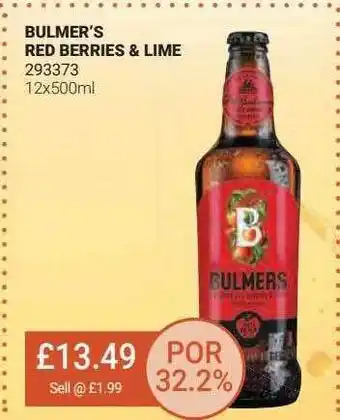 Bestway Bulmer's red berries & lime offer