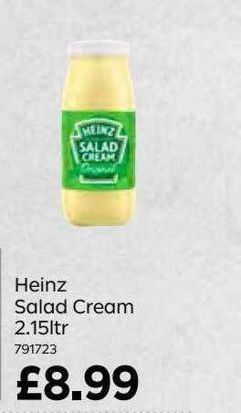 Bestway Heinz salad cream 2.15ltr offer