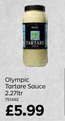 Bestway Olympic tartare sauce 2.27ltr offer