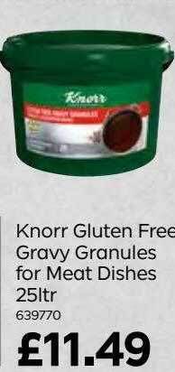 Bestway Knorr gluten free gravy granules for meat dishes 25ltr offer