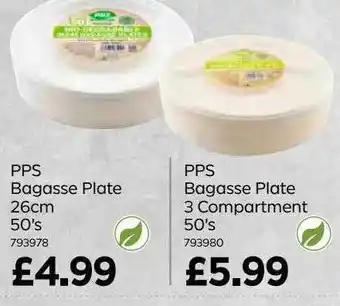 Bestway Pps bagasse plate 26cm 50's pps bagasse plate 3 compartment 50's offer