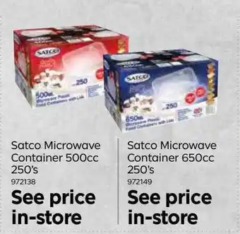 Bestway Satco microwave container 500cc 250's satco microwave container 650cc 250's offer