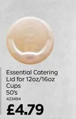 Bestway Essentially catering lid for 12oz 16oz cups 50's offer