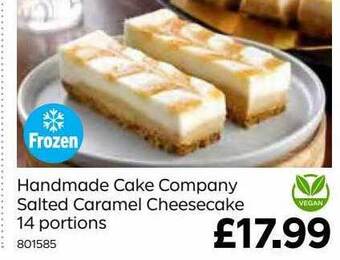 Bestway Handmade cake company salted caramel cheesecake 14 portions offer