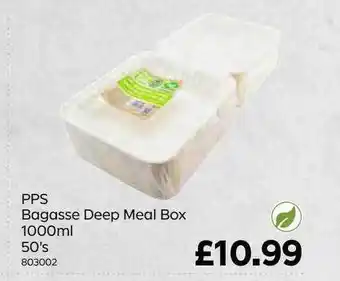 Bestway Pps bagasse deep meal box 1000ml 50's offer