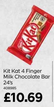 Bestway Kit kat 4 finger milk chocolate bar 24's offer