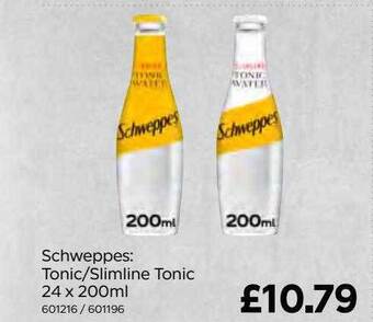 Bestway Schweppes: tonic slimline tonic 24 x 200ml offer