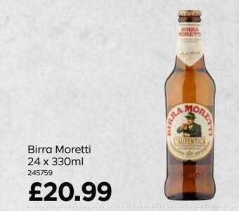 Bestway Birra moretti 24 x 330ml offer