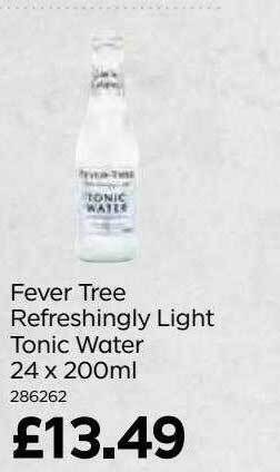 Bestway Fever tree refreshingly light tonic water 24 x 200ml offer