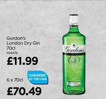 Bestway Gordon's london dry gin 70cl offer