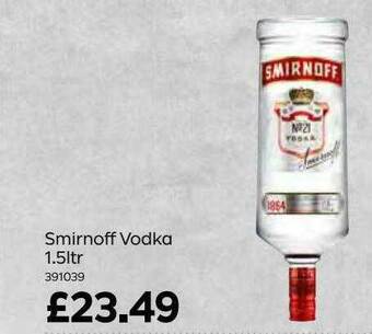 Bestway Smirnoff vodka 1.5ltr offer