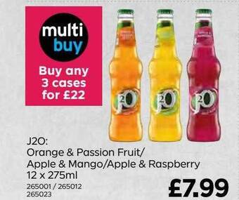 Bestway J20: orange & passion fruit apple & mango apple & raspberry 12 x 275ml offer