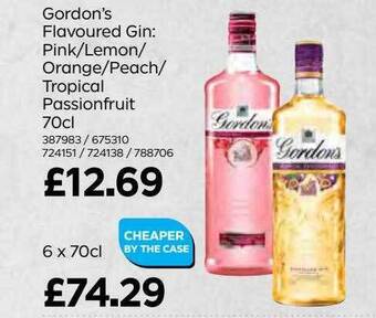 Bestway Gordon's flavoured gin: pink lemon orange peach tropical passionfruit 70cl offer