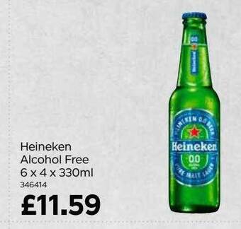 Bestway Heineken alcohol free 6 x 4 x 330ml offer