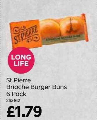 Bestway St pierre brioche burger buns 6 pack offer