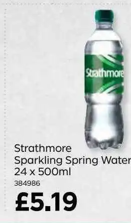 Bestway Strathmore sparkling spring water 24 x 500ml offer