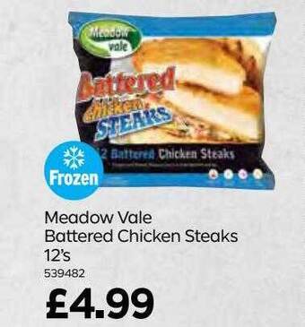 Bestway Meadow vale battered chicken steaks 12's offer