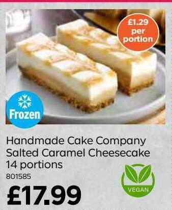 Bestway Handmade cake company salted caramel cheesecake 14 portions offer