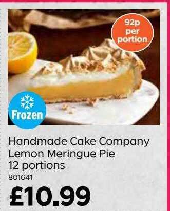 Bestway Handmade cake company lemon meringue pie 12 portions offer