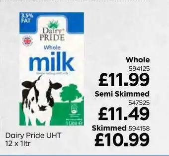 Bestway Dairy pride uht 12 x 1ltr offer