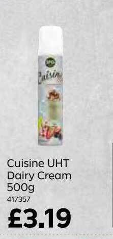 Bestway Cuisine uht dairy cream 500g offer