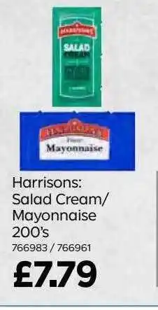 Bestway Harrisons: salad cream mayonnaise 200's offer