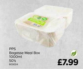 Bestway Pps bagasse meal box 1000ml 50's offer