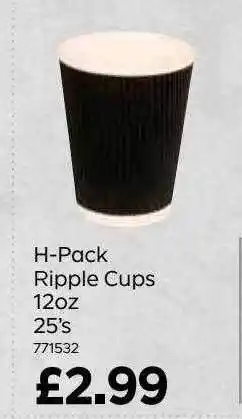 Bestway H-pack ripple cups 12oz 25's offer