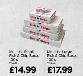 Bestway Majestic small fish & chip boxes 100's majestic large fish & chip boxes 100's offer