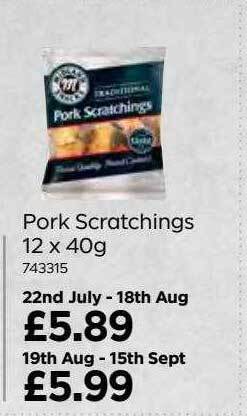 Bestway Pork scratchings 12 x 40g offer