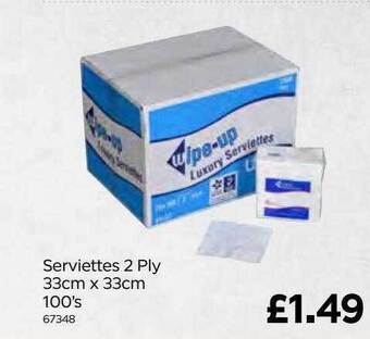 Bestway Serviettes 2 ply 33cm x 33cm 100's offer