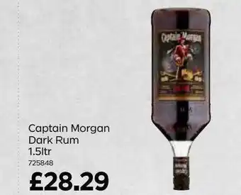 Bestway Captain morgan dark rum 1.5ltr offer