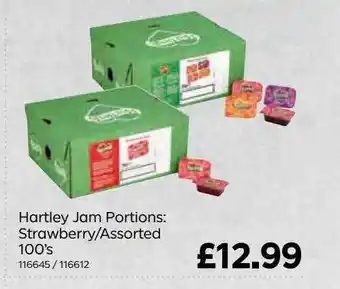 Bestway Hartley jam portions: strawberry assorted 100's offer