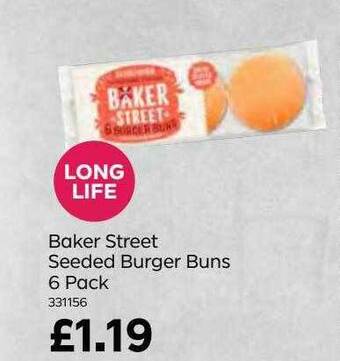 Bestway Baker street seeded burger buns 6 pack offer
