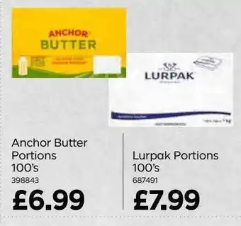 Bestway Anchor butter portions 100's lurpak portions 100's offer