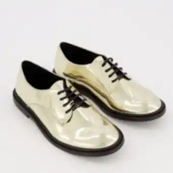TK Maxx Gold metallic derby shoes offer