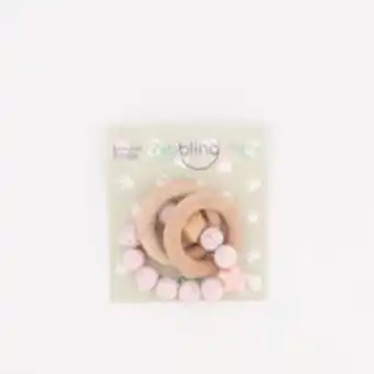 TK Maxx Speckled pink & cream wood rattle teething toy offer