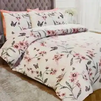 Home Bargains Home collections: flower butterflies printed duvet set offer