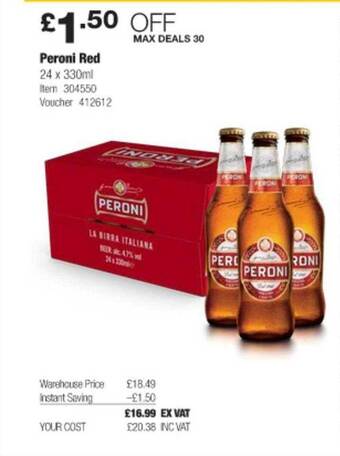 Costco Peroni red offer