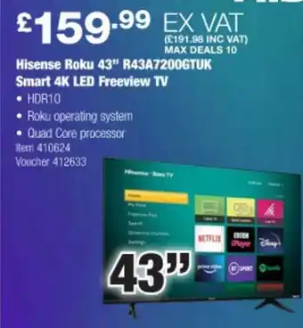 Costco Hisense roku 43 offer