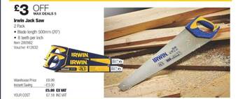 Costco Irwin jack saw offer