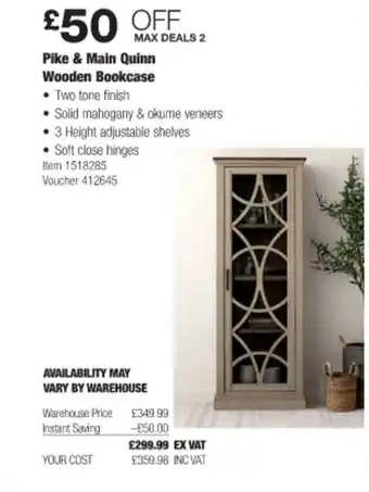 Costco Pike & main quinn wooden bookcase offer